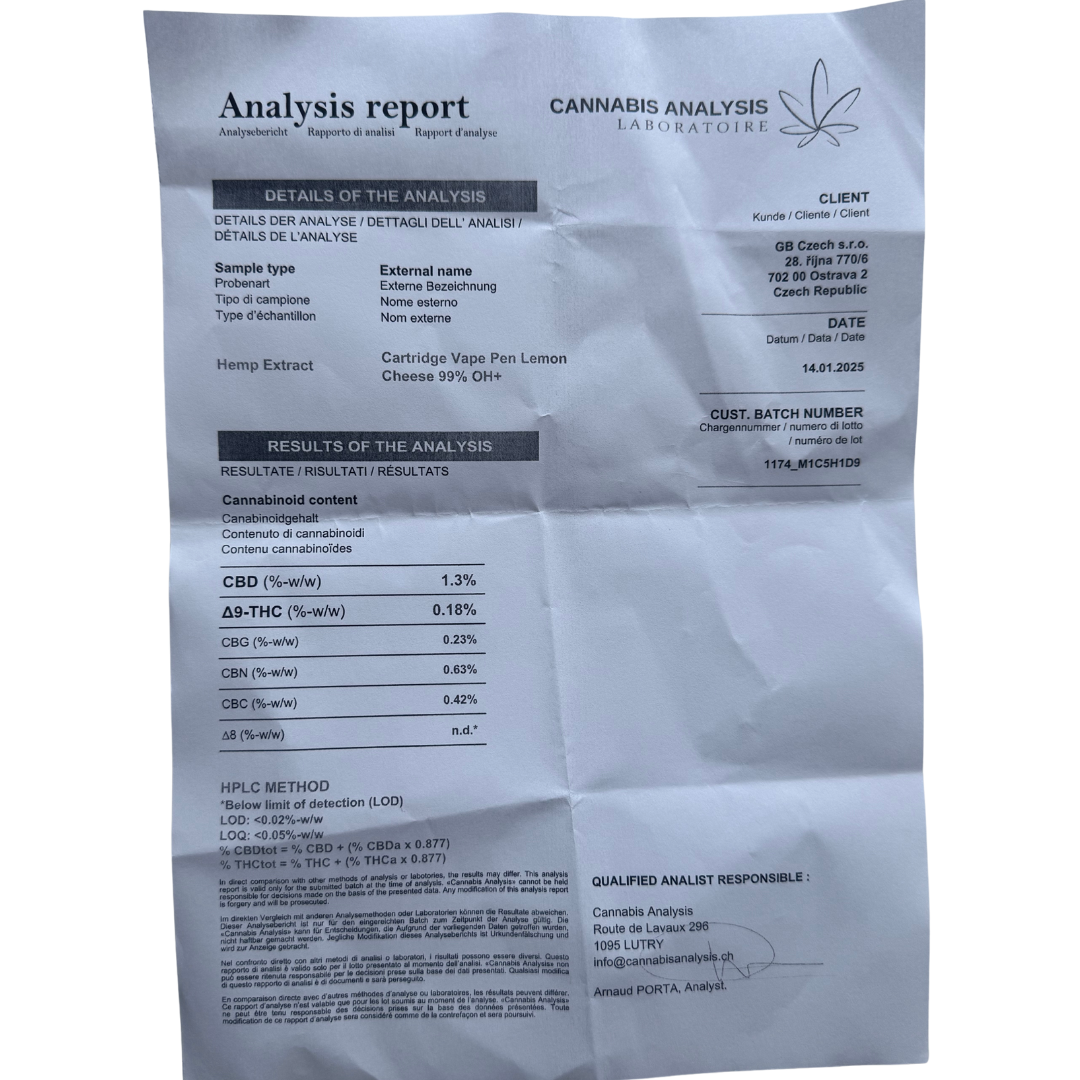 THCA Cartridge – Cherry Sour 1ml - 99%